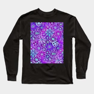 Dark Purple Floral Long Sleeve T-Shirt